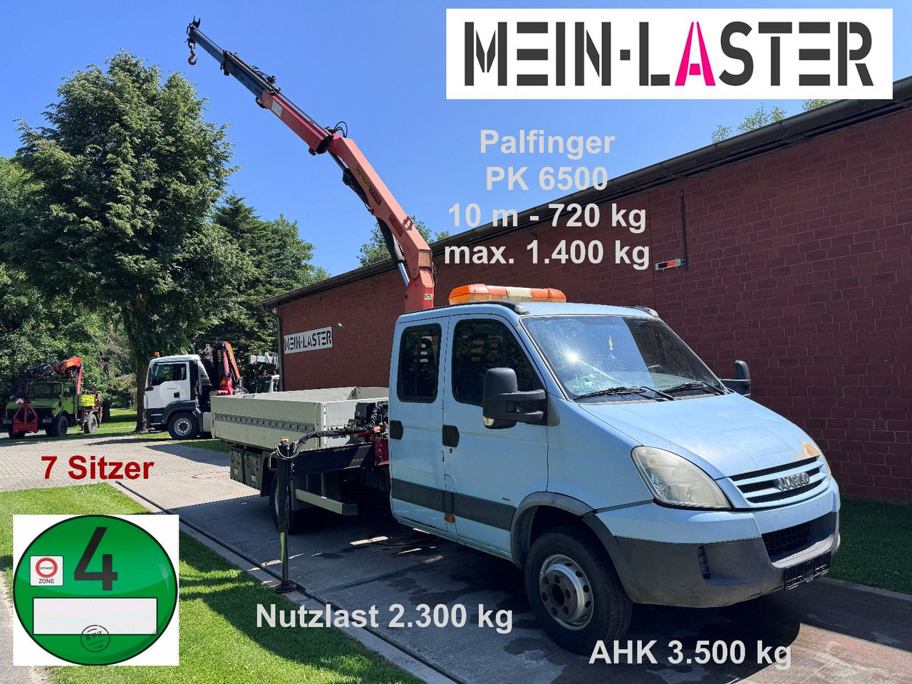 Iveco 65C180 3.0d Palfinger PK 6500 7 Sitzer - شاحنة توصيل مفتوحة, الشاحنات الصغيرة كابينة مزدوجة: صورة 1 Iveco 65C180 3.0d Palfinger PK 6500 7 Sitzer - شاحنة توصيل مفتوحة, الشاحنات الصغيرة كابينة مزدوجة: صورة 1
