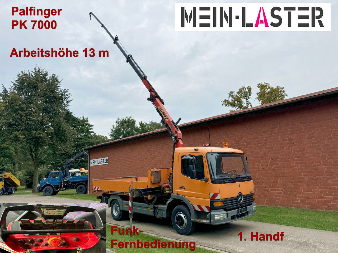 Mercedes-Benz 815 Pritsche Palfinger PK 7000 13 m Funk + AHK Mercedes-Benz 815 Pritsche Palfinger PK 7000 13 m Funk + AHK - شاحنة توصيل مفتوحة: صورة 1 Mercedes-Benz 815 Pritsche Palfinger PK 7000 13 m Funk + AHK Mercedes-Benz 815 Pritsche Palfinger PK 7000 13 m Funk + AHK - شاحنة توصيل مفتوحة: صورة 1