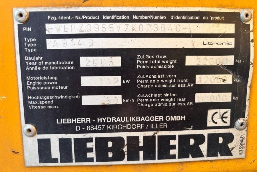حفار ذو عجلات Liebherr A 914 Litronic A2-PL Tiltrotator 30Km/h: صورة 28