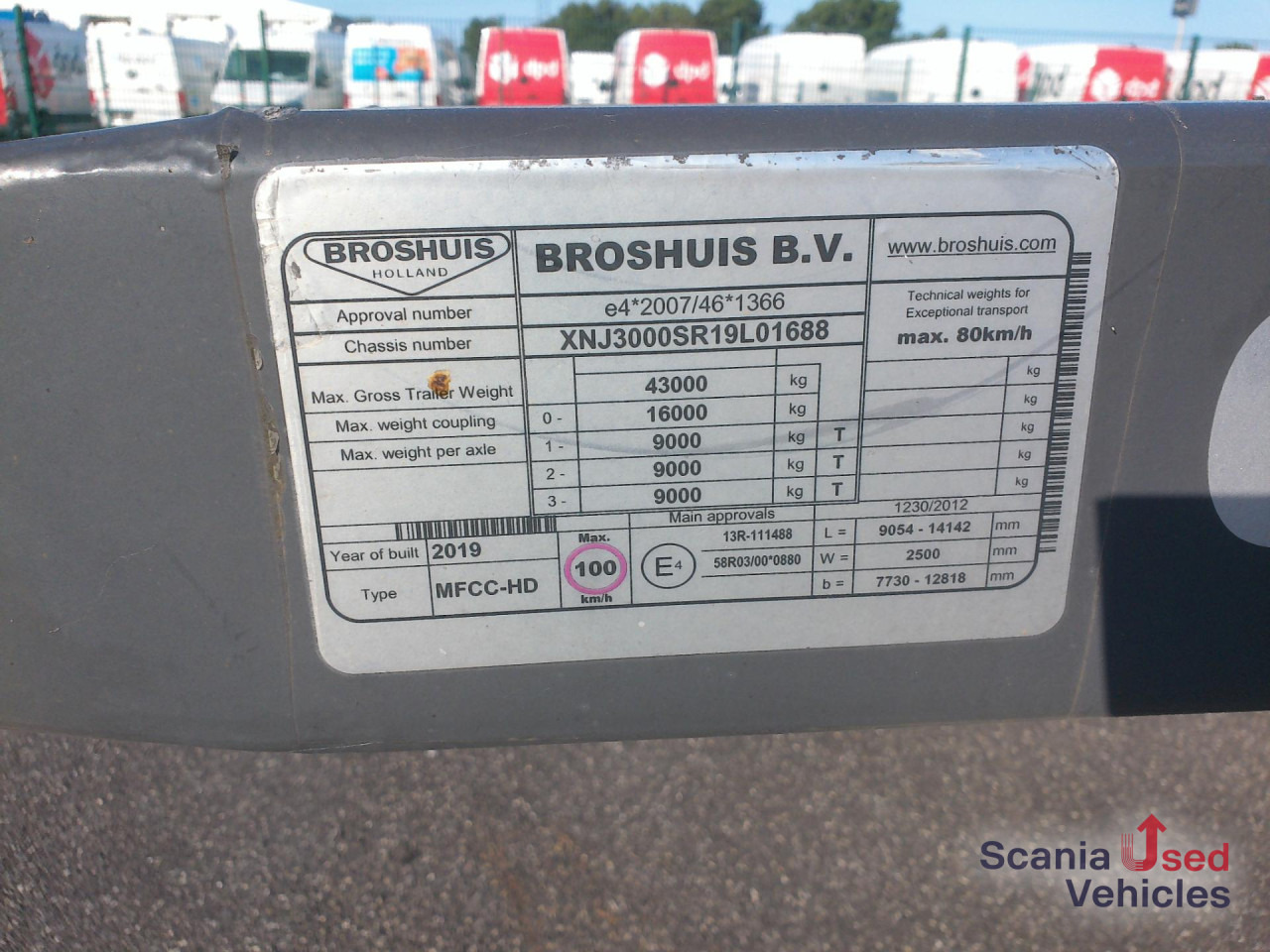 ناقل حاوية/ نصف مقطورة بحاوية BROSHUIS Container Chassis 20-40-45 Fuss Lift: صورة 13