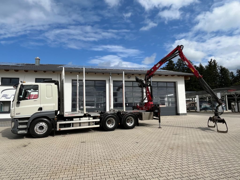 DAF CF 460 6x4 mit Riedler Holzaufb. Penz Kran 12Z - شاحنة قطع الأشجار, شاحنة كرين: صورة 1 DAF CF 460 6x4 mit Riedler Holzaufb. Penz Kran 12Z - شاحنة قطع الأشجار, شاحنة كرين: صورة 1