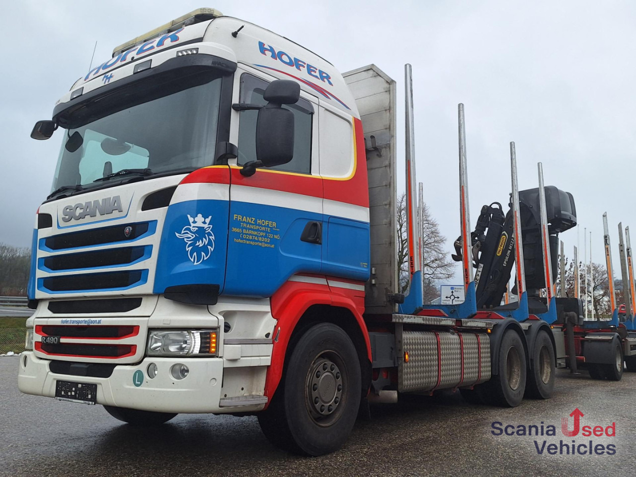 SCANIA R 490 LB6x4HNB Epsilon M12 Z Komplettzug !! - شاحنة قطع الأشجار, شاحنة كرين: صورة 1 SCANIA R 490 LB6x4HNB Epsilon M12 Z Komplettzug !! - شاحنة قطع الأشجار, شاحنة كرين: صورة 1
