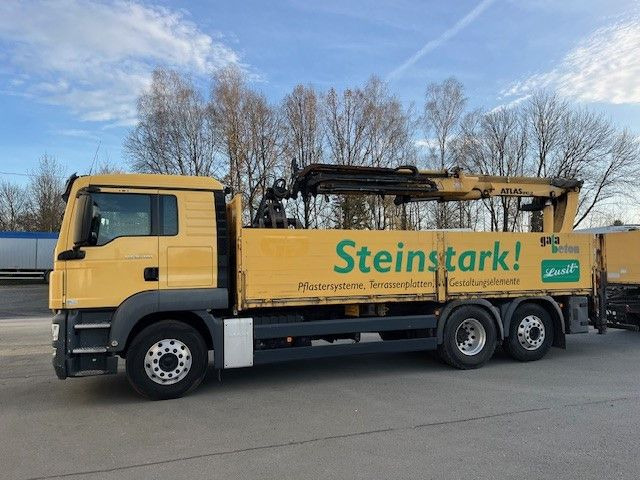 MAN TGS 26.400 Baustoff LKW mit Ladekran Atlas 210.2 - شاحنات مسطحة, شاحنة كرين: صورة 3 MAN TGS 26.400 Baustoff LKW mit Ladekran Atlas 210.2 - شاحنات مسطحة, شاحنة كرين: صورة 3