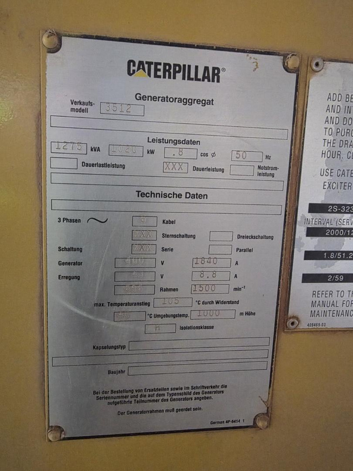 Caterpillar 1020 KW Stromagregat 1275 KVA - آلات أخرى: صورة 5 Caterpillar 1020 KW Stromagregat 1275 KVA - آلات أخرى: صورة 5