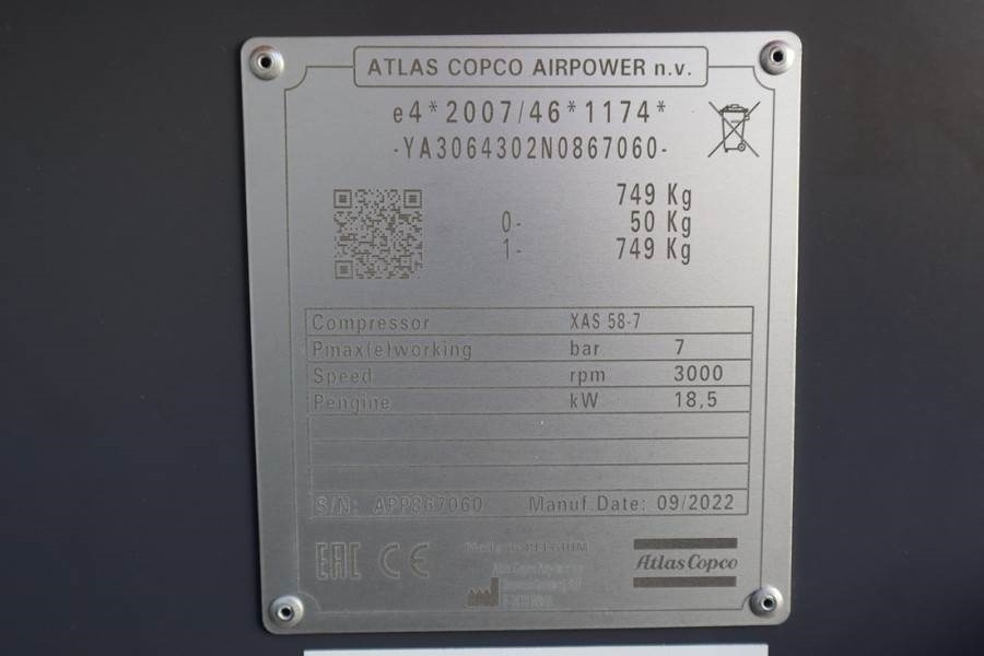 Atlas Copco XAS 58-7 Valid inspection, *Guarantee! Diesel, Vol - ضاغط هوائي: صورة 4 Atlas Copco XAS 58-7 Valid inspection, *Guarantee! Diesel, Vol - ضاغط هوائي: صورة 4