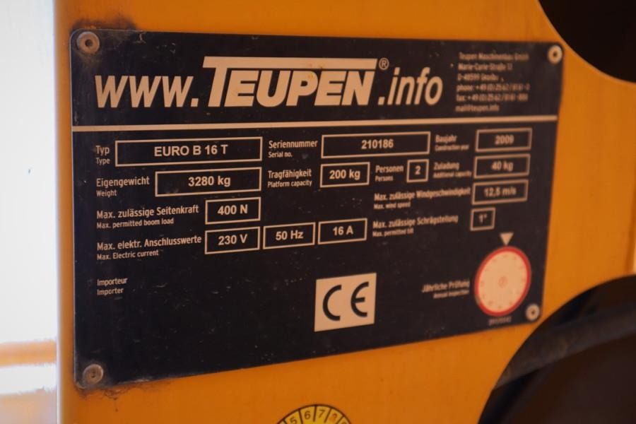 Teupen EURO B16T As-Is, Driving Licence B/3, Diesel, 16m - منصة محمولة مثبتة على الشاحنة: صورة 5 Teupen EURO B16T As-Is, Driving Licence B/3, Diesel, 16m - منصة محمولة مثبتة على الشاحنة: صورة 5
