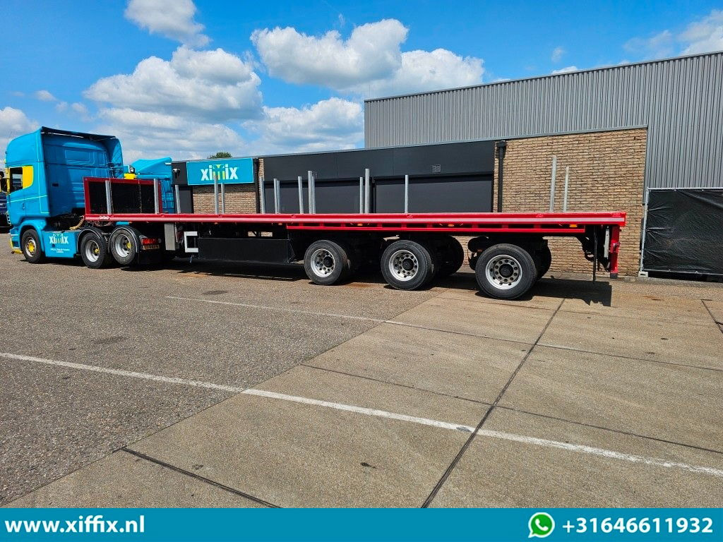 نصف مقطورة مسطحة Nooteboom 3-ass. Vlakke dubbel 2x uitschuifbare oplegger / 3x gestuurd: صورة 11