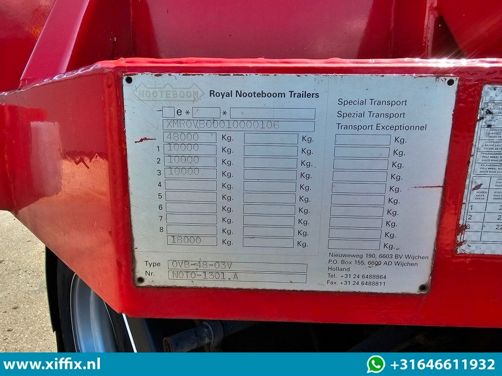 نصف مقطورة مسطحة Nooteboom 3-ass. Vlakke dubbel 2x uitschuifbare oplegger / 3x gestuurd: صورة 16