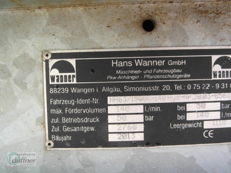 Wanner KH63/1500/140 hyd - رشاش مسحوب: صورة 5 Wanner KH63/1500/140 hyd - رشاش مسحوب: صورة 5