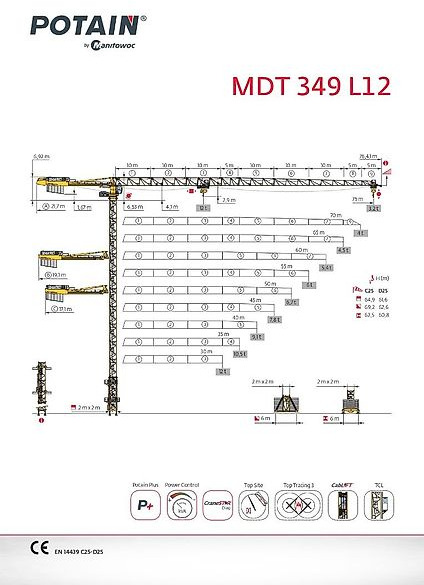 Potain MDT 349 L 12 - رافعة برجية: صورة 1 Potain MDT 349 L 12 - رافعة برجية: صورة 1