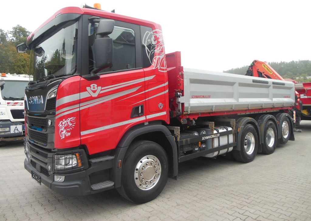 Scania R 580,8X4,KIPPER,BORDMATIC,PALFINGER PK 19.001 - شاحنة قلاب, شاحنة كرين: صورة 1 Scania R 580,8X4,KIPPER,BORDMATIC,PALFINGER PK 19.001 - شاحنة قلاب, شاحنة كرين: صورة 1