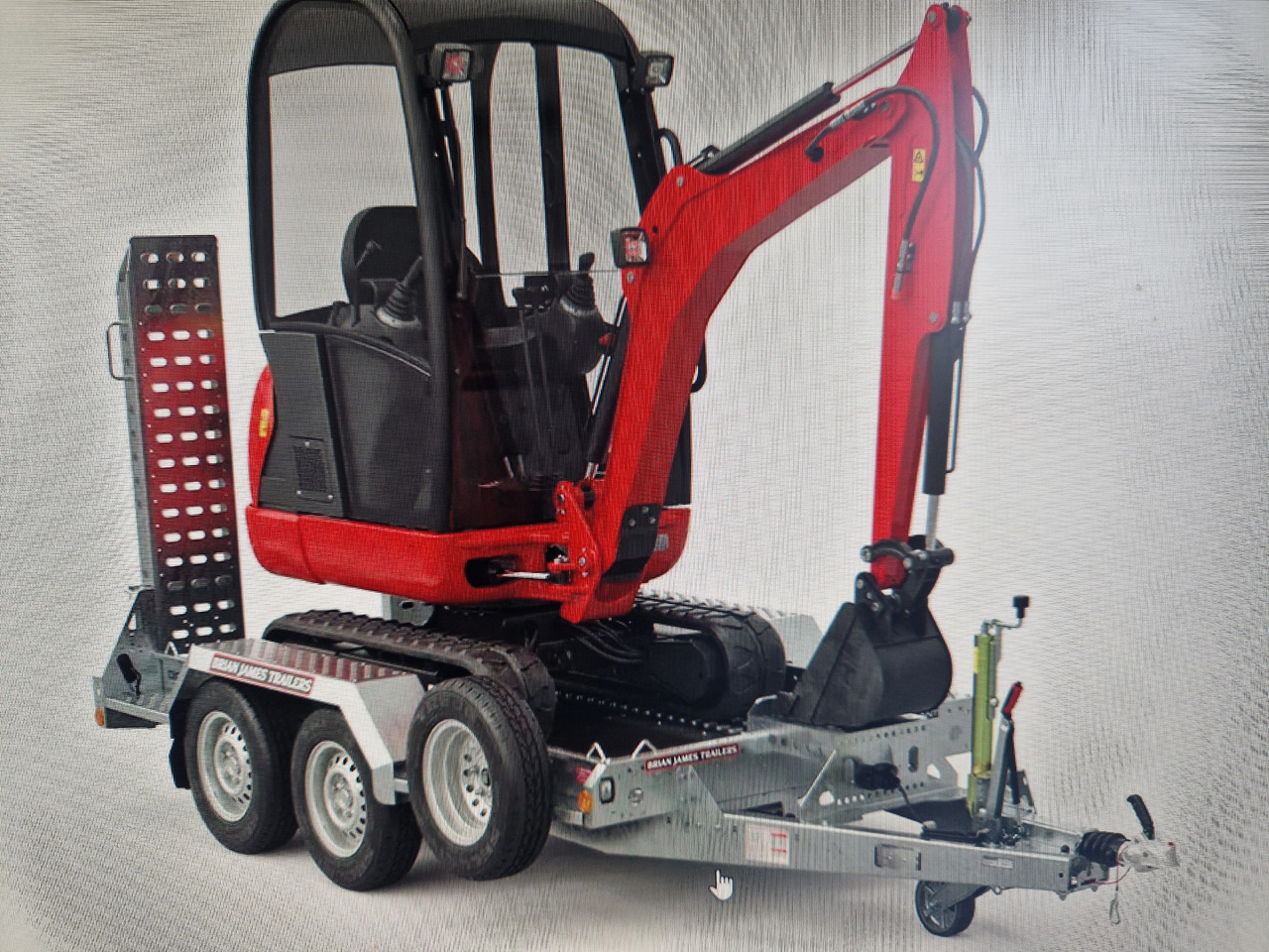 Brian James Digger Plant 543-2813-35 280x130cm Auffahrrampen klappbar Reserverad 3500kg - مقطورة لنقل المعدات: صورة 2 Brian James Digger Plant 543-2813-35 280x130cm Auffahrrampen klappbar Reserverad 3500kg - مقطورة لنقل المعدات: صورة 2