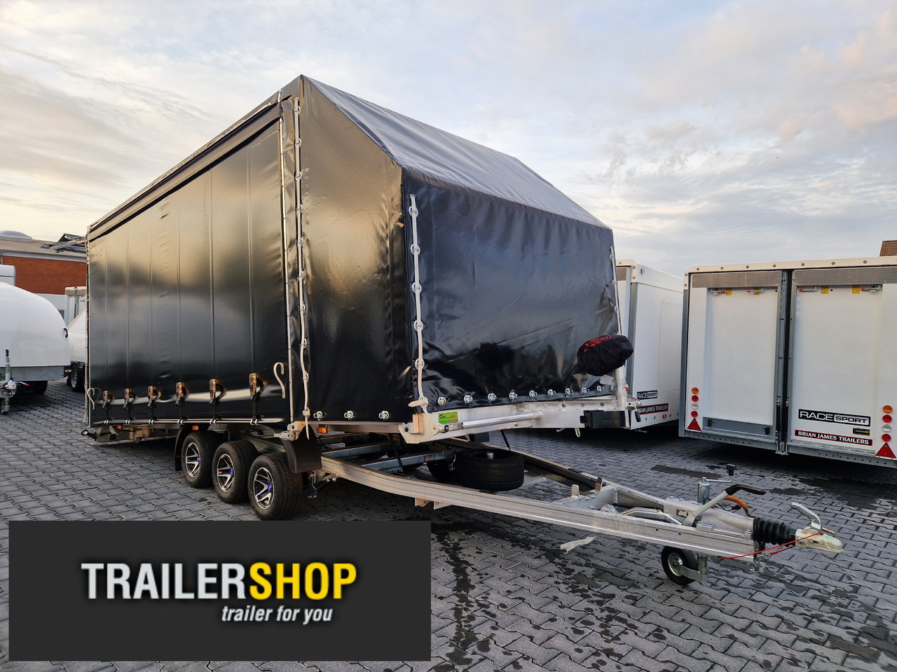 تريلا نقل سيارات Cartrailer Mototent Silverstone Light Alu 520x210x200cm blackline Tridem 10" (XXL) 3500kg: صورة 15