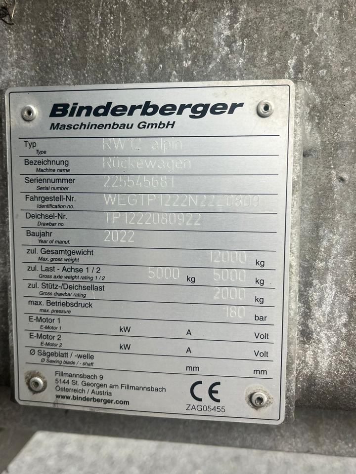 مقطورة الغابات Binderberger Rückewagen RW 12 Alpin, Krankarre, Forst: صورة 17