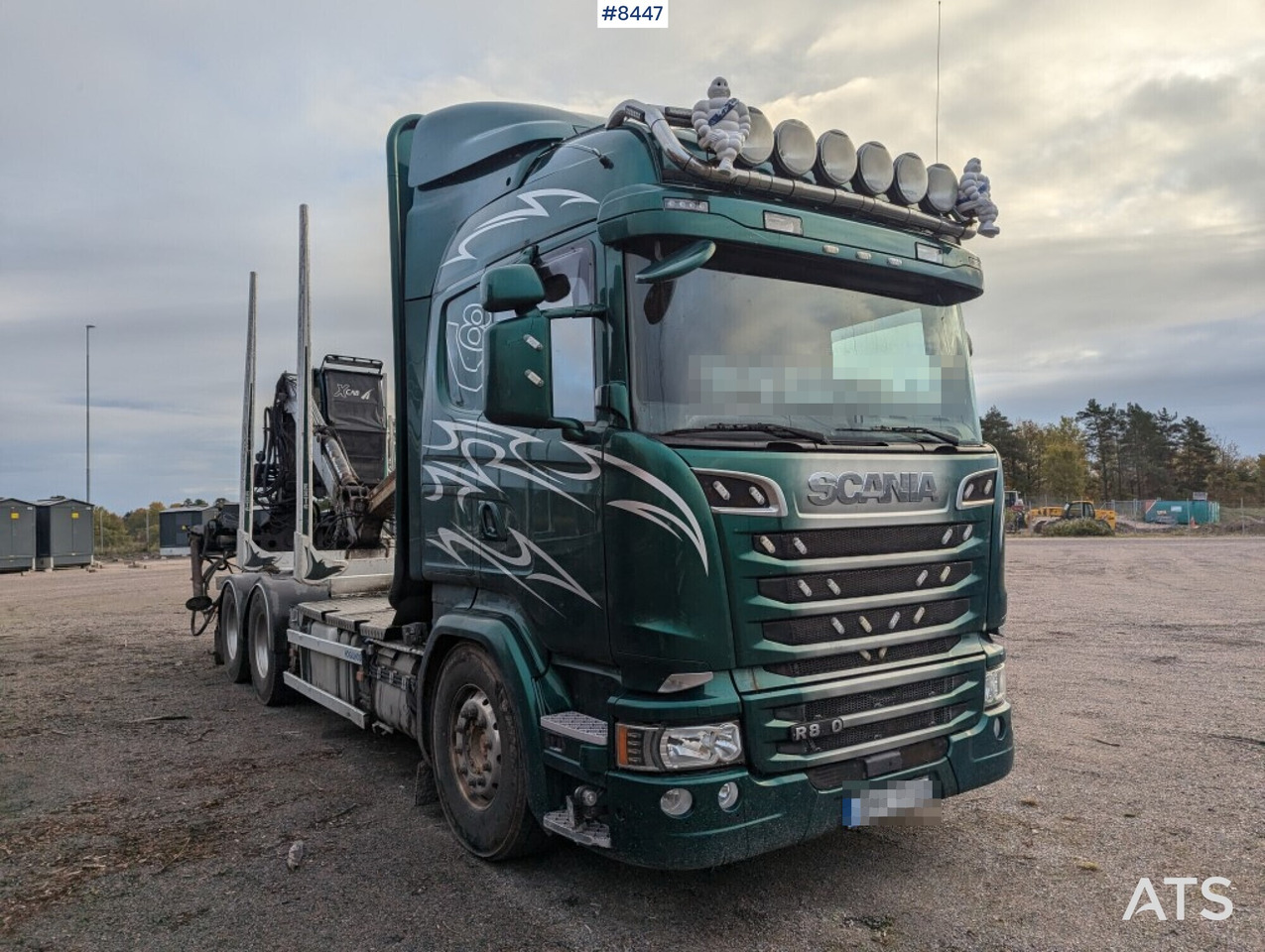 Timber Truck Scania R580 6X4 with crane and wagon - شاحنة قطع الأشجار: صورة 2 Timber Truck Scania R580 6X4 with crane and wagon - شاحنة قطع الأشجار: صورة 2