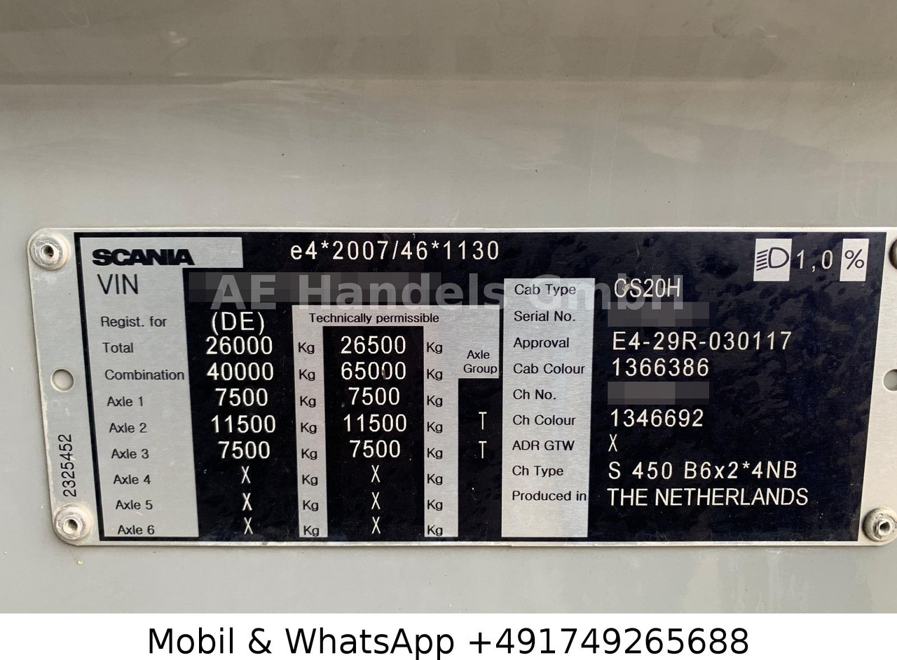 شاحنة بهيكل معدني للمقصورة Scania S450 HighLine BDF *Retarder/Lenk+Lift/Multi/LBW: صورة 13