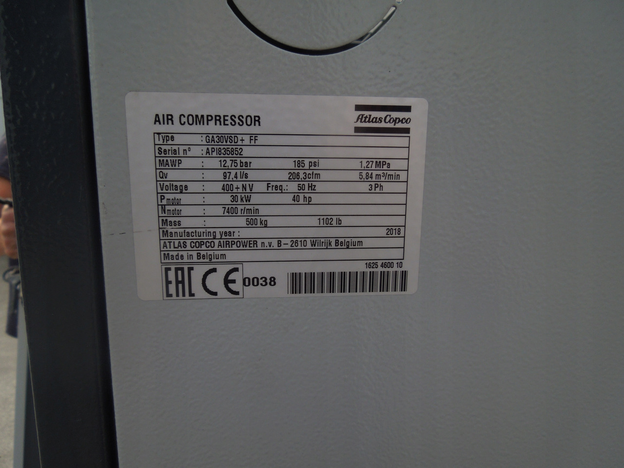 ATLAS COPCO GA30VSD+ FF - ضاغط هوائي: صورة 5 ATLAS COPCO GA30VSD+ FF - ضاغط هوائي: صورة 5
