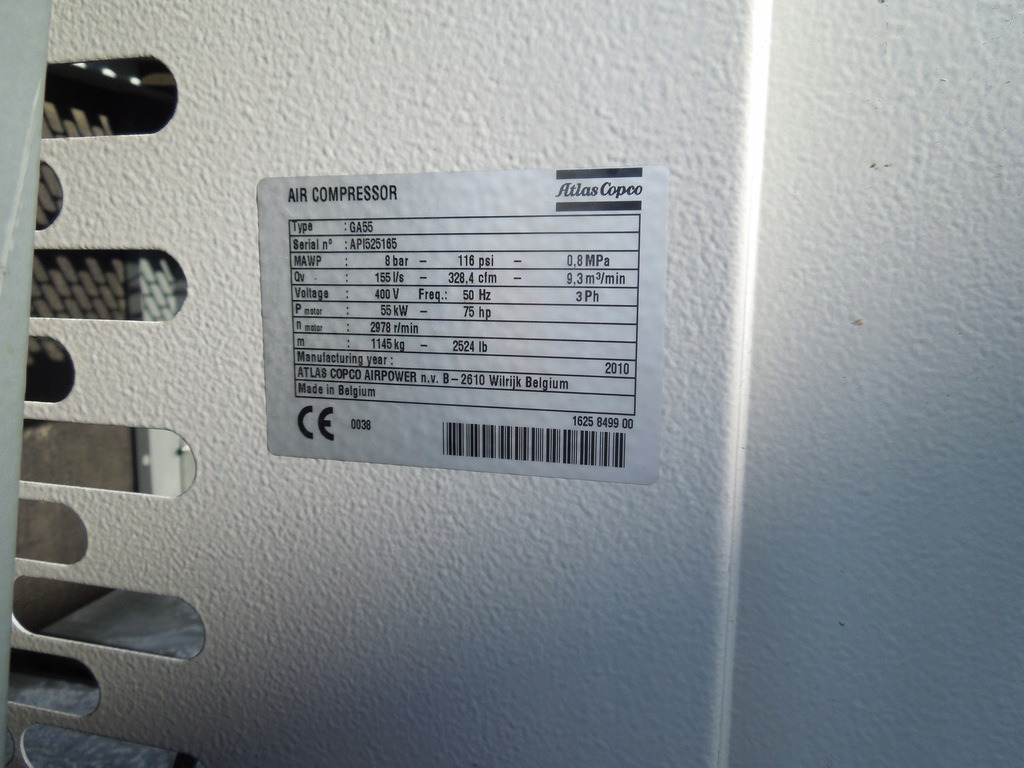ATLAS COPCO GA55 - ضاغط هوائي: صورة 4 ATLAS COPCO GA55 - ضاغط هوائي: صورة 4
