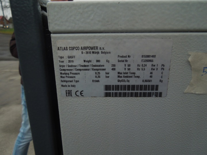 ATLAS COPCO GA5FF - ضاغط هوائي: صورة 4 ATLAS COPCO GA5FF - ضاغط هوائي: صورة 4