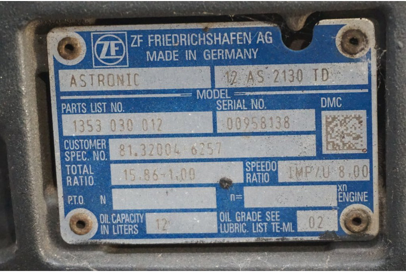 ZF 12AS2130DD 81.32004-6257 - صندوق التروس - شاحنة: صورة 5 ZF 12AS2130DD 81.32004-6257 - صندوق التروس - شاحنة: صورة 5