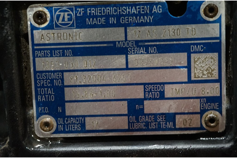 ZF 12AS2130DD TGS 81.32004-6257 - صندوق التروس - شاحنة: صورة 5 ZF 12AS2130DD TGS 81.32004-6257 - صندوق التروس - شاحنة: صورة 5