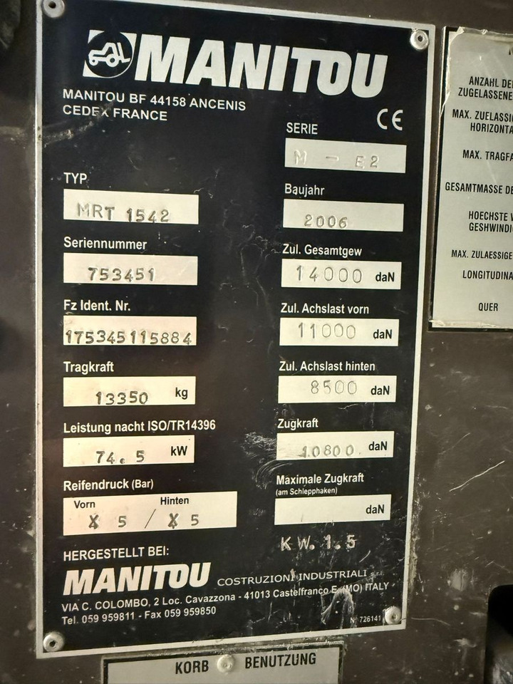 Manitou MRT 1542 M, Korb, Schaufel, Gabeln - اللودر بعجل: صورة 4 Manitou MRT 1542 M, Korb, Schaufel, Gabeln - اللودر بعجل: صورة 4