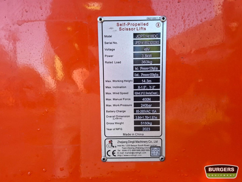 Dingli JCPT1418DC - مرفاع مقصي: صورة 5 Dingli JCPT1418DC - مرفاع مقصي: صورة 5