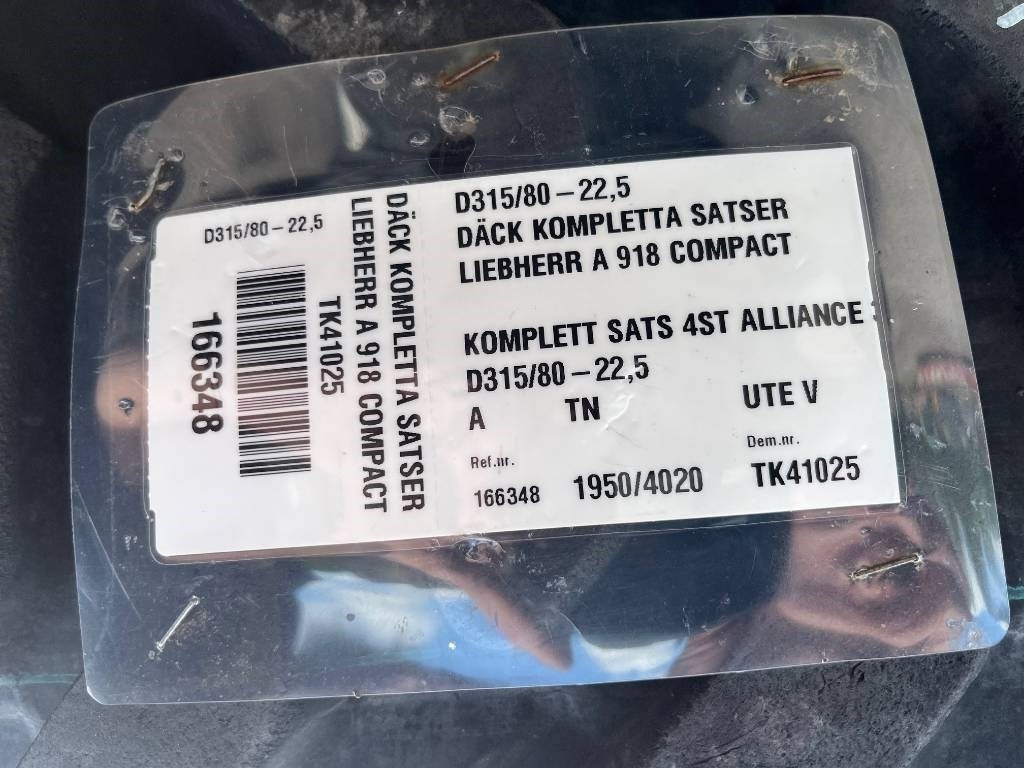 Alliance 315/80-22,5 till Liebherr A 918 - إطارات - آلات الإنشاء: صورة 2 Alliance 315/80-22,5 till Liebherr A 918 - إطارات - آلات الإنشاء: صورة 2