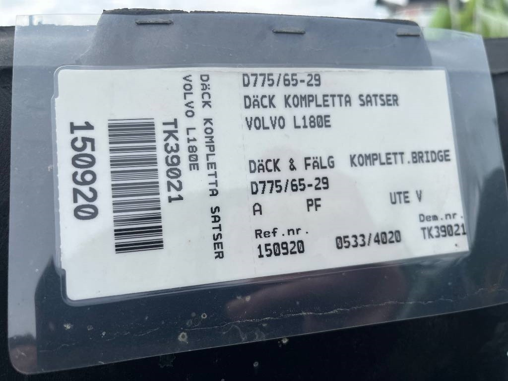 Bridgestone 775 /65 R29 Volvo L180 Wheels - عجلات: صورة 5 Bridgestone 775 /65 R29 Volvo L180 Wheels - عجلات: صورة 5