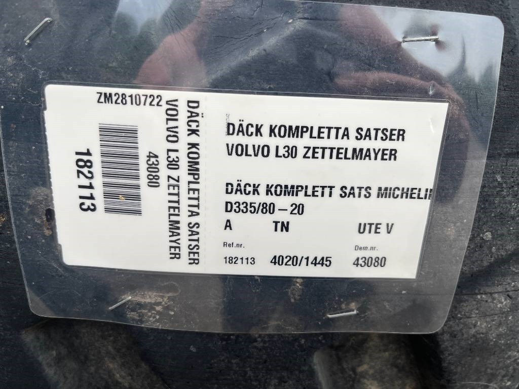Michelin 335/80-20 till Volvo L30 Zettelmeyer - إطارات - آلات الإنشاء: صورة 2 Michelin 335/80-20 till Volvo L30 Zettelmeyer - إطارات - آلات الإنشاء: صورة 2
