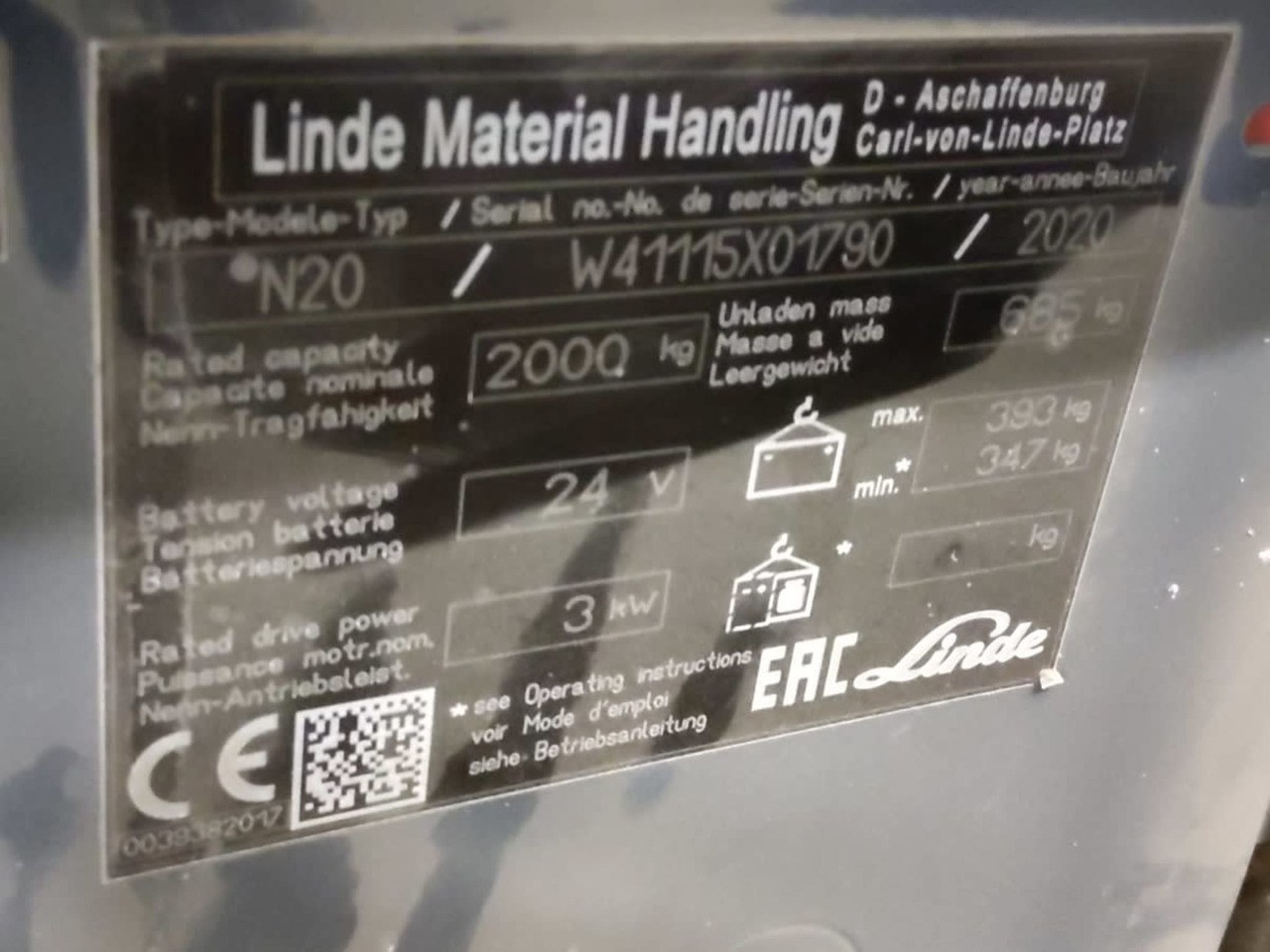 Linde N20/2400mm - ناقل الحمولات الشوكي: صورة 5 Linde N20/2400mm - ناقل الحمولات الشوكي: صورة 5