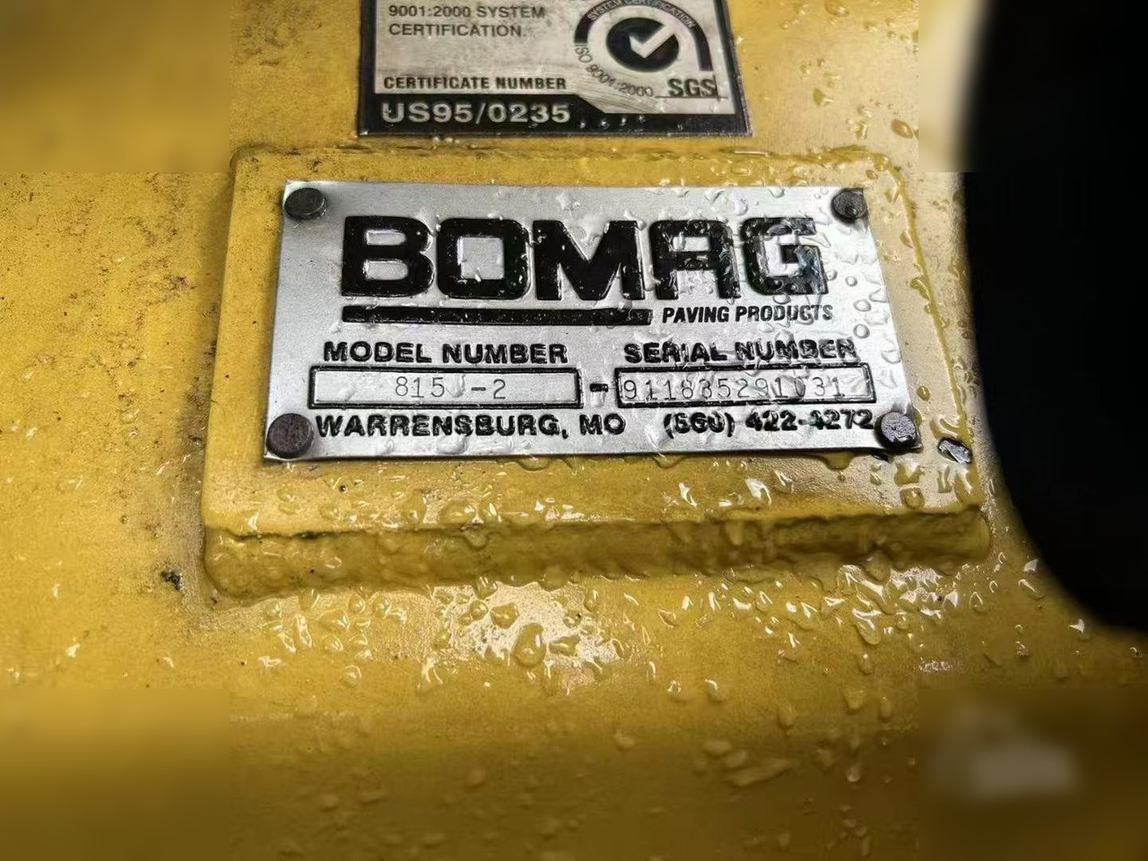 2000 BOMAG 815-2 - راصف أسفلت: صورة 5 2000 BOMAG 815-2 - راصف أسفلت: صورة 5