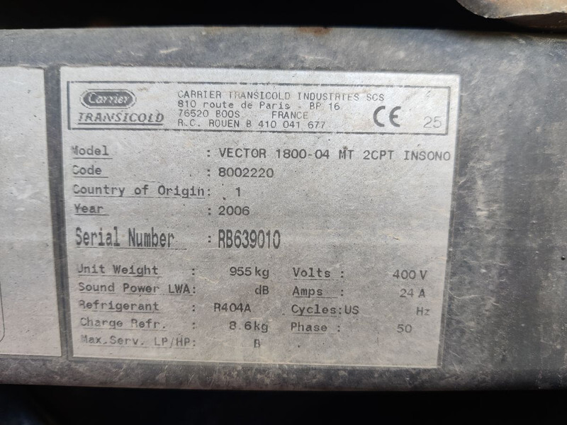 CARRIER VECTOR 1800MT REFRIGERATION UNIT / KÜLMASEADE - حاوية تبريد: صورة 2 CARRIER VECTOR 1800MT REFRIGERATION UNIT / KÜLMASEADE - حاوية تبريد: صورة 2