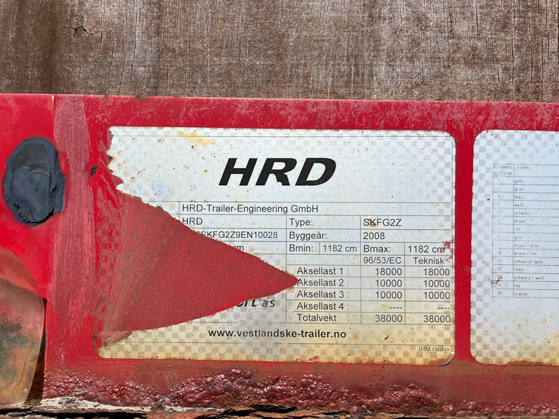 نصف مقطورة مسطحة HRD SKFG2Z PLATFORM L=12800 mm: صورة 17