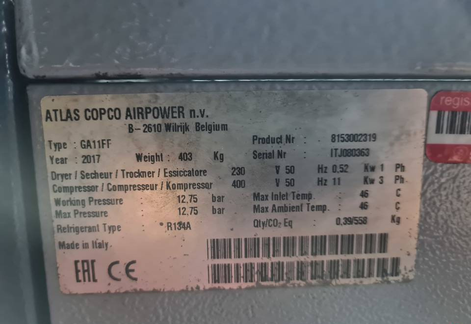 ضاغط هوائي Kompresor śrubowy Atlas Copco GA 11 FF: صورة 6