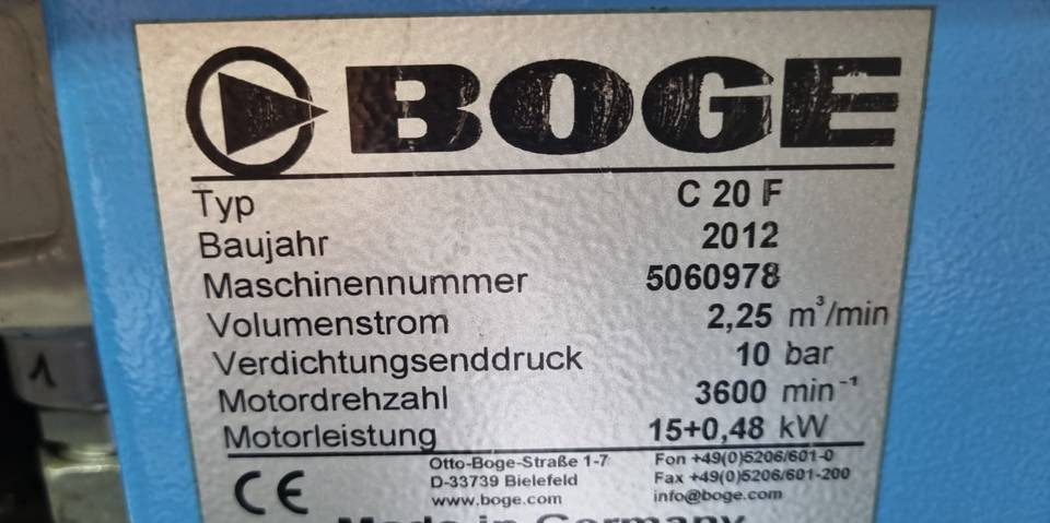 Kompresor śrubowy Boge C 20 F - ضاغط هوائي: صورة 2 Kompresor śrubowy Boge C 20 F - ضاغط هوائي: صورة 2