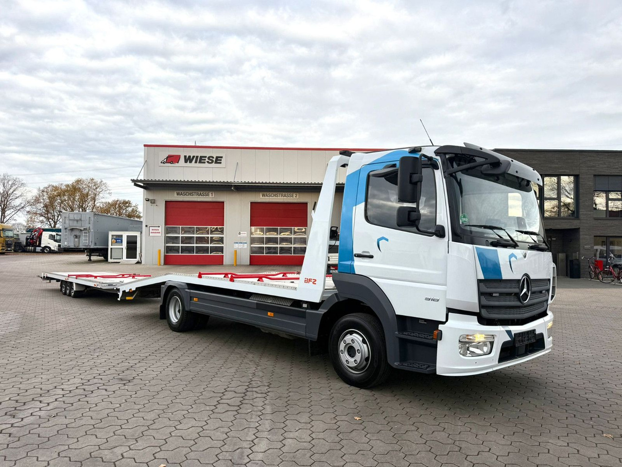 Mercedes-Benz Atego 918L Autotransporter mit BFZ Anhänger - شاحنة نقل سيارات شاحنة: صورة 1 Mercedes-Benz Atego 918L Autotransporter mit BFZ Anhänger - شاحنة نقل سيارات شاحنة: صورة 1