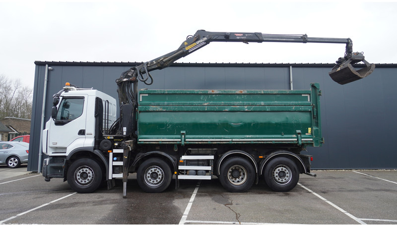 Renault PREMIUM 380 DXI 8X2/6 2 SIDE TIPPER WITH PLFINGER Q 170 Z CRANE.278.200KM - شاحنة كرين: صورة 1 Renault PREMIUM 380 DXI 8X2/6 2 SIDE TIPPER WITH PLFINGER Q 170 Z CRANE.278.200KM - شاحنة كرين: صورة 1