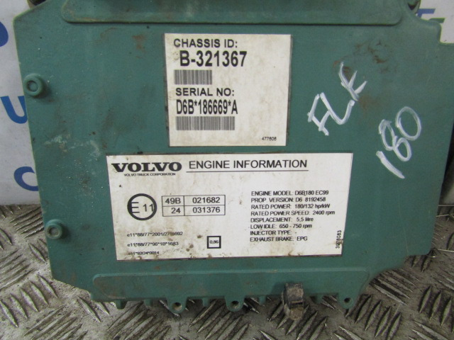 VOLVO FL6 D6B 180 ENGINE ECU O/NO 03161965 – PO3 - وحدة إي سي يو - شاحنة: صورة 2 VOLVO FL6 D6B 180 ENGINE ECU O/NO 03161965 – PO3 - وحدة إي سي يو - شاحنة: صورة 2