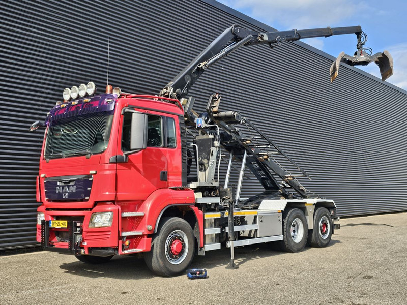 MAN TGS 26.400 / 6x4H-2 / HMF Z KRAAN + CONTAINERSYSTEM - شاحنة - نظام الكابلات, شاحنة كرين: صورة 1 MAN TGS 26.400 / 6x4H-2 / HMF Z KRAAN + CONTAINERSYSTEM - شاحنة - نظام الكابلات, شاحنة كرين: صورة 1
