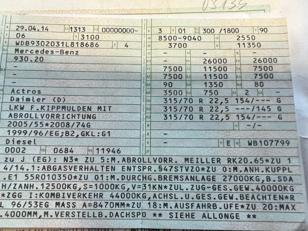 Mercedes-Benz 2541 6X2 Meiller Funk Zustand wie 200 tkm Mercedes-Benz 2541 6X2 Meiller RK 20.65 Funk | Top Zustand! - شاحنة برافعة خطافية: صورة 2 Mercedes-Benz 2541 6X2 Meiller Funk Zustand wie 200 tkm Mercedes-Benz 2541 6X2 Meiller RK 20.65 Funk | Top Zustand! - شاحنة برافعة خطافية: صورة 2