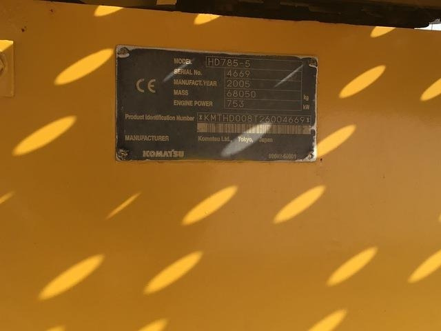 Komatsu HD785-5 - شاحنة قلابة صلبة/ شاحنة صخور: صورة 5 Komatsu HD785-5 - شاحنة قلابة صلبة/ شاحنة صخور: صورة 5