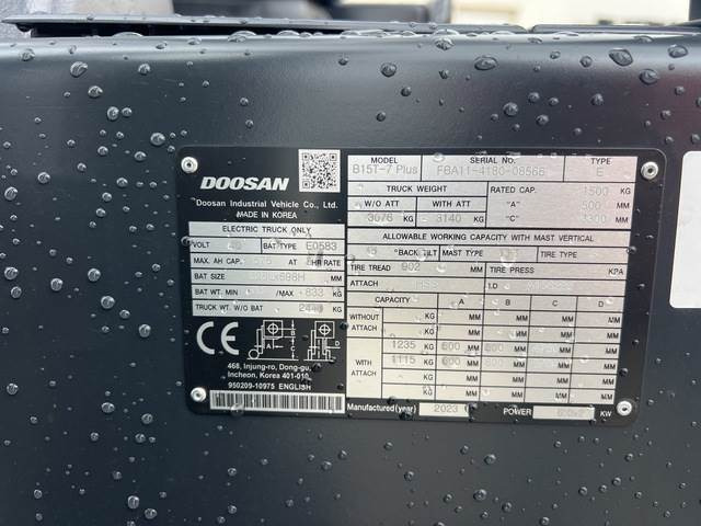 Doosan B15T-7 PLUS - رافعة شوكية كهربائية: صورة 5 Doosan B15T-7 PLUS - رافعة شوكية كهربائية: صورة 5