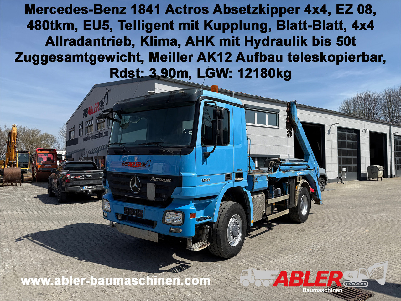 Mercedes-Benz 1841 Actros MP2 Absetzkipper 4x4 Allrad Klima - شاحنة لودر انزلاقي: صورة 1 Mercedes-Benz 1841 Actros MP2 Absetzkipper 4x4 Allrad Klima - شاحنة لودر انزلاقي: صورة 1