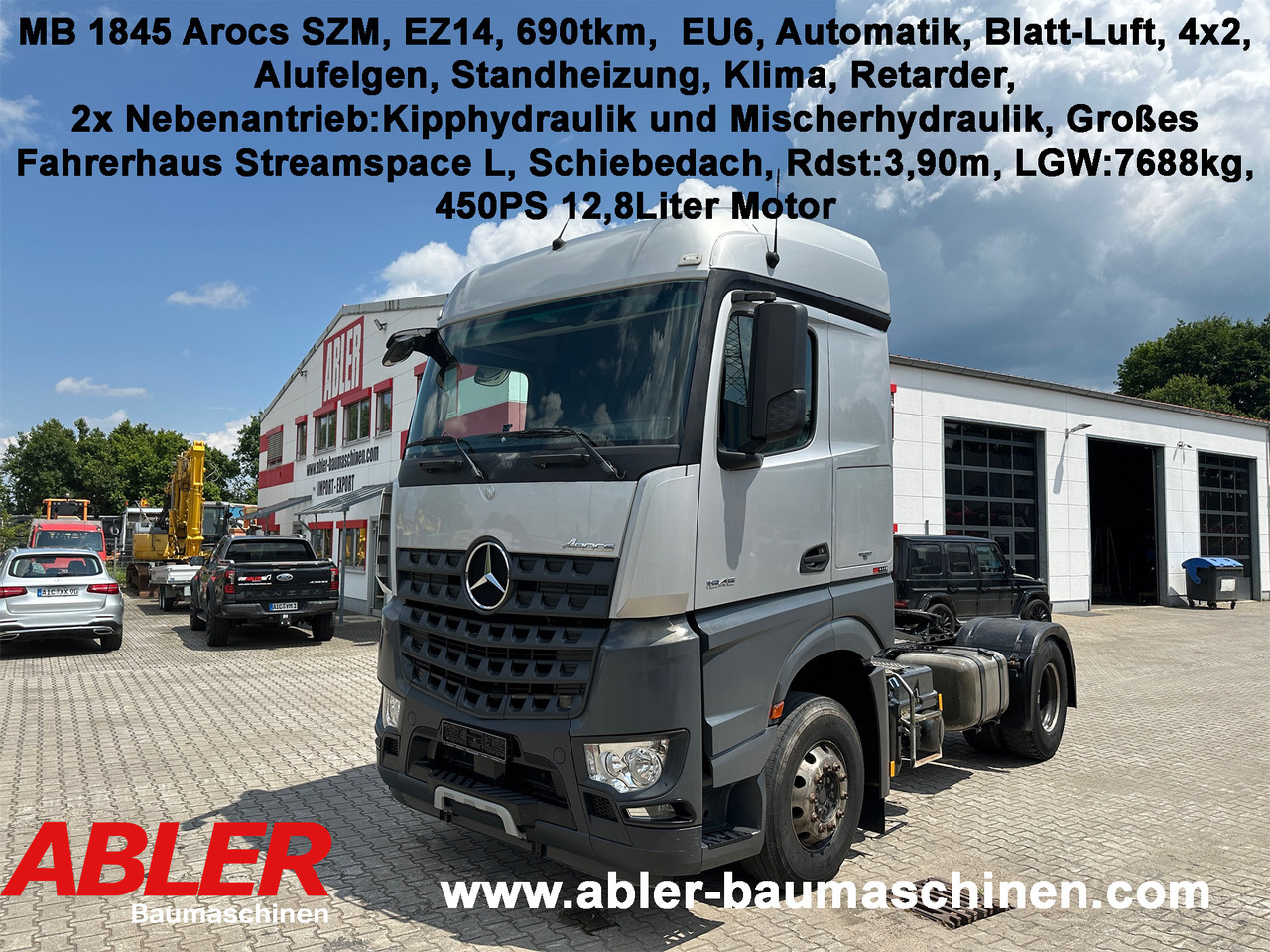 Mercedes-Benz 1845 Arocs SZM Kipphydraulik Mischerantrieb - رأس تريلا: صورة 1 Mercedes-Benz 1845 Arocs SZM Kipphydraulik Mischerantrieb - رأس تريلا: صورة 1