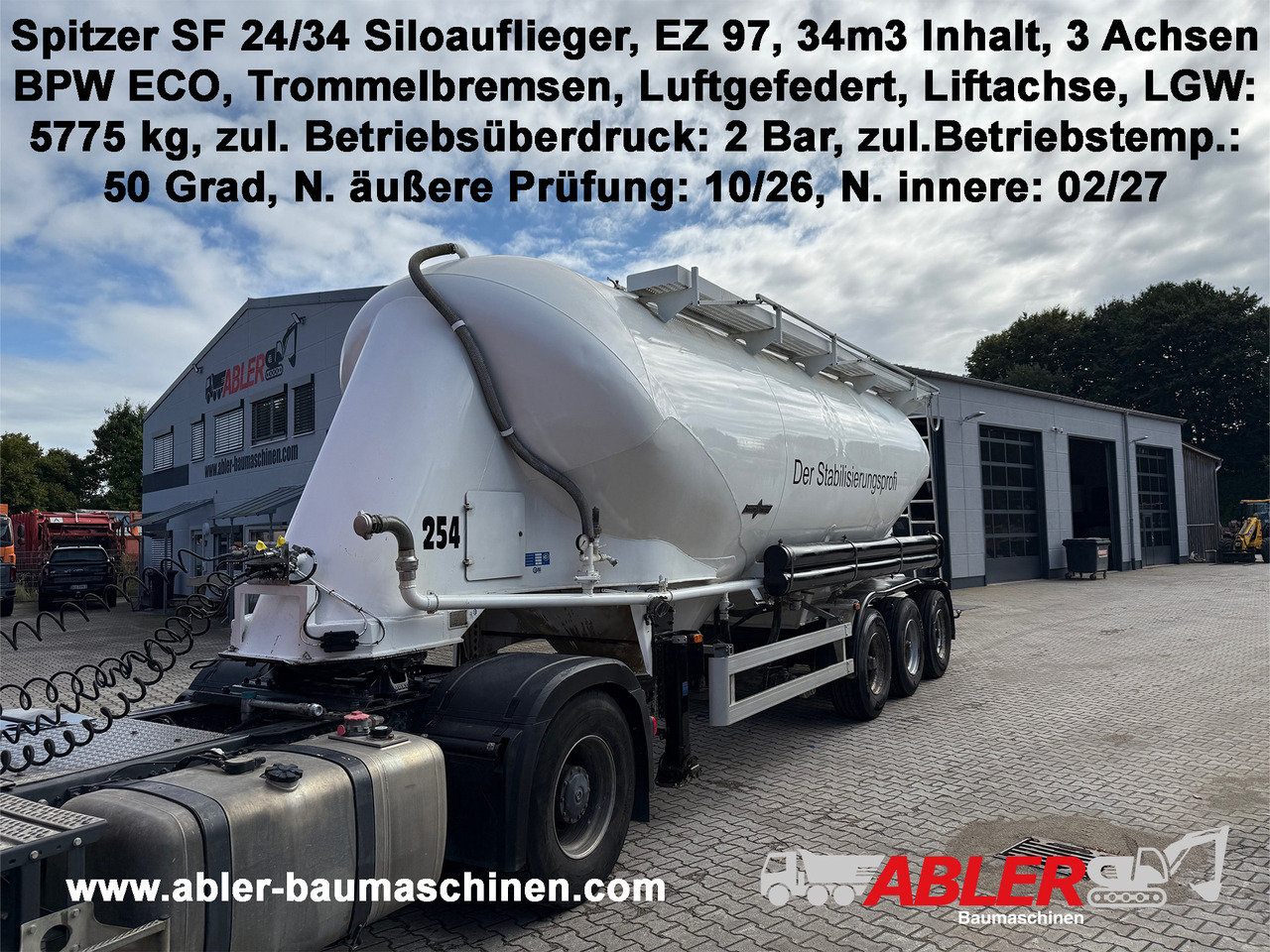 Spitzer SF24/34 3-Achs Siloauflieger - بلكر: صورة 1 Spitzer SF24/34 3-Achs Siloauflieger - بلكر: صورة 1