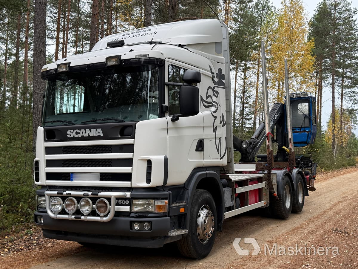 Scania R164GB6X4NA580 Timmerbil Scania R164 580 6x4 - شاحنة قطع الأشجار, شاحنة كرين: صورة 1 Scania R164GB6X4NA580 Timmerbil Scania R164 580 6x4 - شاحنة قطع الأشجار, شاحنة كرين: صورة 1