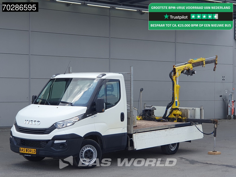 Iveco Daily 35S14 Kraanwagen Open Laadbak Hyva HA15 Euro6 3,5t Trekhaak Crane Kranwagen Kraan Pritsche Pickup Open Box Trekhaak - شاحنة توصيل مفتوحة: صورة 1 Iveco Daily 35S14 Kraanwagen Open Laadbak Hyva HA15 Euro6 3,5t Trekhaak Crane Kranwagen Kraan Pritsche Pickup Open Box Trekhaak - شاحنة توصيل مفتوحة: صورة 1
