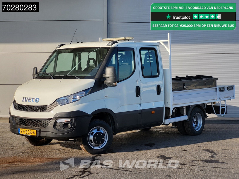 Iveco Daily 50C17 3,0L Automaat 170PK HIAB 017T-2 DC Open laadbak Dubbellucht Airco Euro6 Pickup Crane Kraanwagen Kranwagen Pritsche Airco D - شاحنة توصيل مفتوحة: صورة 1 Iveco Daily 50C17 3,0L Automaat 170PK HIAB 017T-2 DC Open laadbak Dubbellucht Airco Euro6 Pickup Crane Kraanwagen Kranwagen Pritsche Airco D - شاحنة توصيل مفتوحة: صورة 1