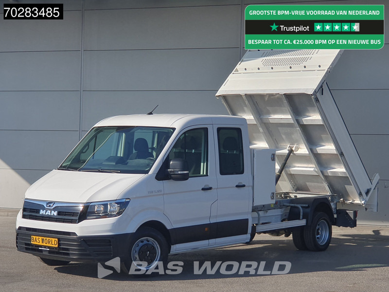 MAN TGE 5.120 Kipper met Kist Dubbel Cabine Dubbellucht 3,5t Trekhaak Navi Airco Cruise Camera Euro6 Tipper Benne Kieper 2m3 Airco Trekhaak Cr - قلاب صغير: صورة 1 MAN TGE 5.120 Kipper met Kist Dubbel Cabine Dubbellucht 3,5t Trekhaak Navi Airco Cruise Camera Euro6 Tipper Benne Kieper 2m3 Airco Trekhaak Cr - قلاب صغير: صورة 1